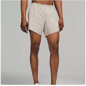 Lululemon Mens Fast and Free Lined Short 6" Size S Clay Gray Brown Color